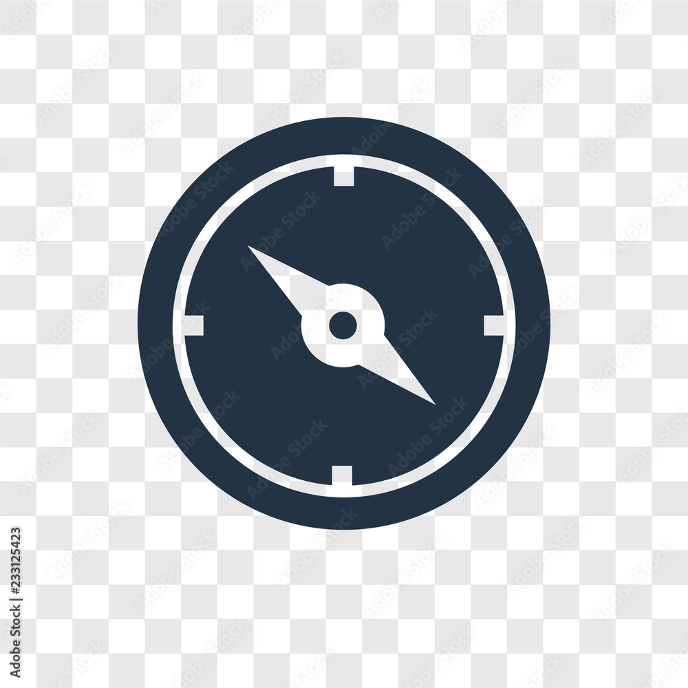 Poster compass vector icon isolated on transparent background, compass transparency logo design