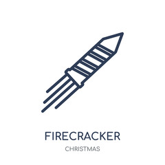 Firecracker icon. Firecracker linear symbol design from Christmas collection.