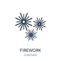 Obraz premium Firework icon. Firework linear symbol design from Christmas collection.