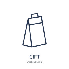 Gift icon. Gift linear symbol design from Christmas collection.