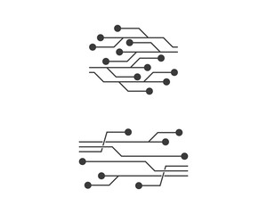 Circuit logo template vector icon illustration design