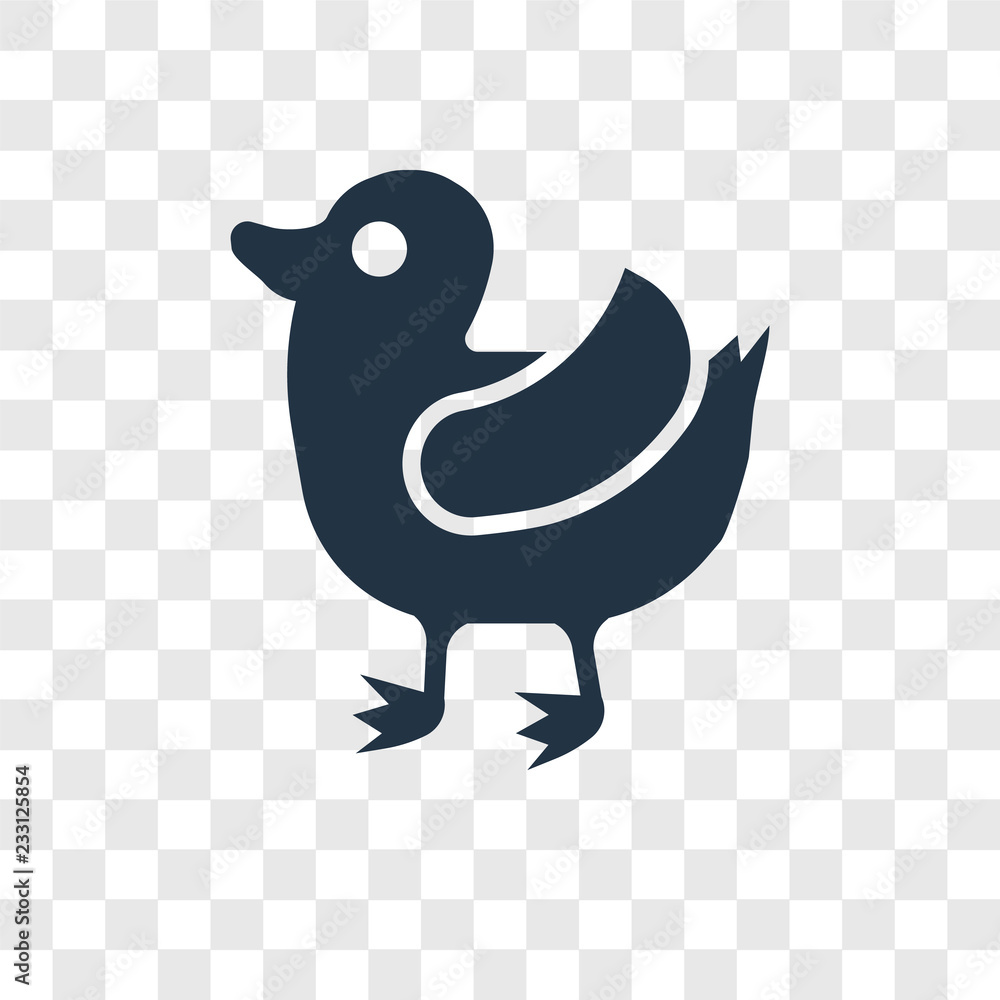 Poster duck vector icon isolated on transparent background, duck transparency logo design