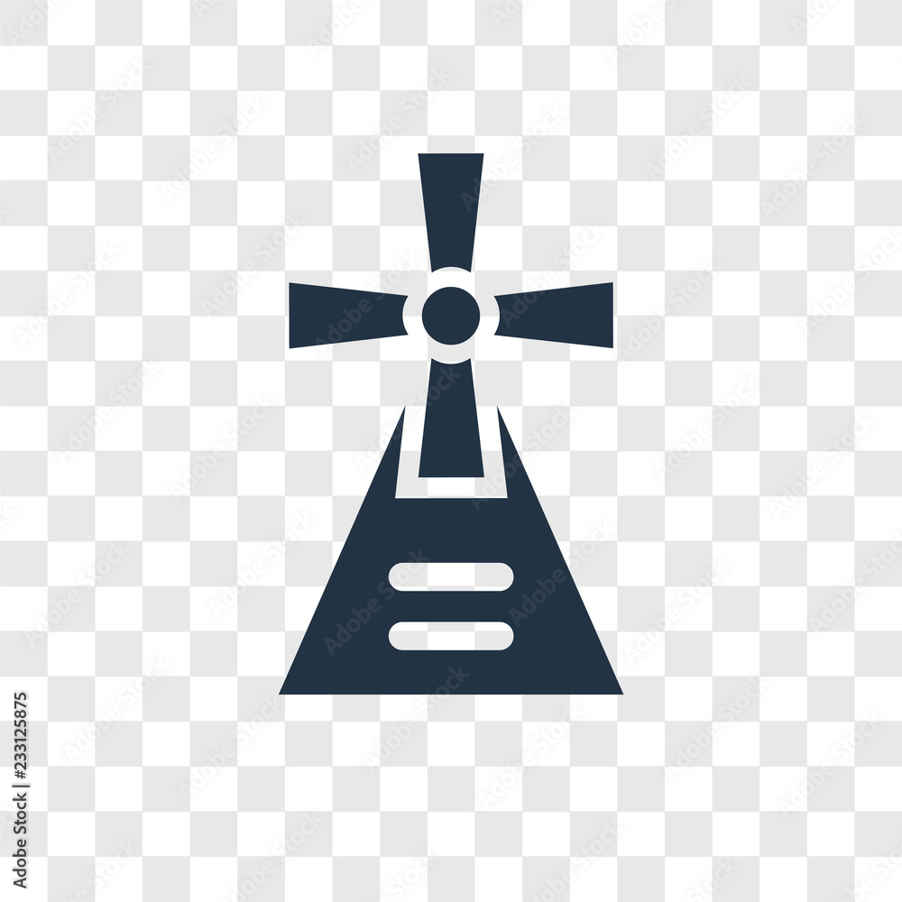 Poster windmill vector icon isolated on transparent background, windmill transparency logo design