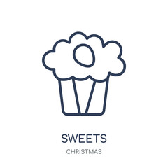 Sweets icon. Sweets linear symbol design from Christmas collection.