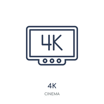 4k icon. 4k linear symbol design from Cinema collection.