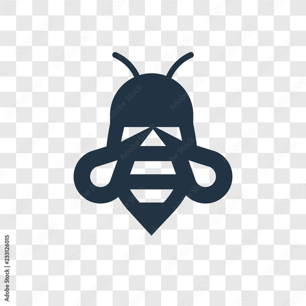 Poster bee vector icon isolated on transparent background, bee transparency logo design