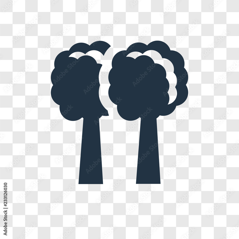 Poster tree vector icon isolated on transparent background, tree transparency logo design