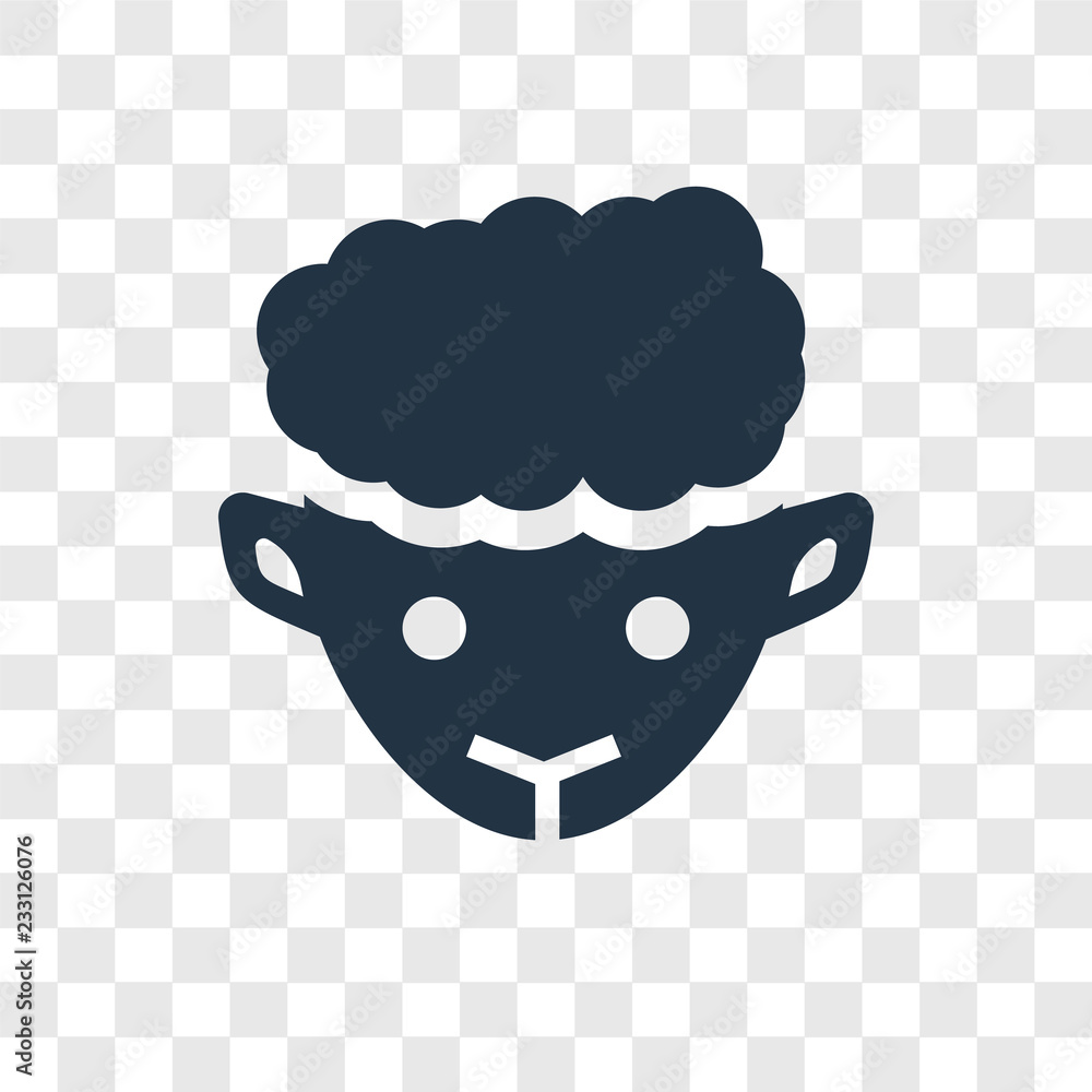 Poster sheep vector icon isolated on transparent background, sheep transparency logo design