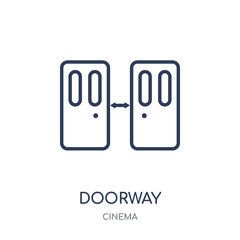 Doorway icon. Doorway linear symbol design from Cinema collection.