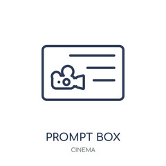 Prompt box icon. Prompt box linear symbol design from Cinema collection.