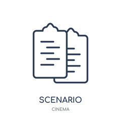 Scenario icon. Scenario linear symbol design from Cinema collection.