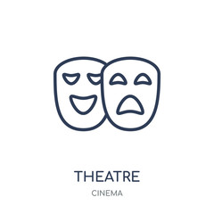 Theatre icon. Theatre linear symbol design from Cinema collection.