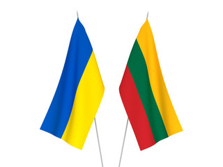Ukraine and Lithuania flags