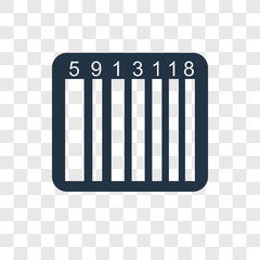 Barcode vector icon isolated on transparent background, Barcode transparency logo design