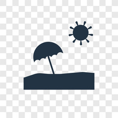 Sun umbrella vector icon isolated on transparent background, Sun umbrella transparency logo design