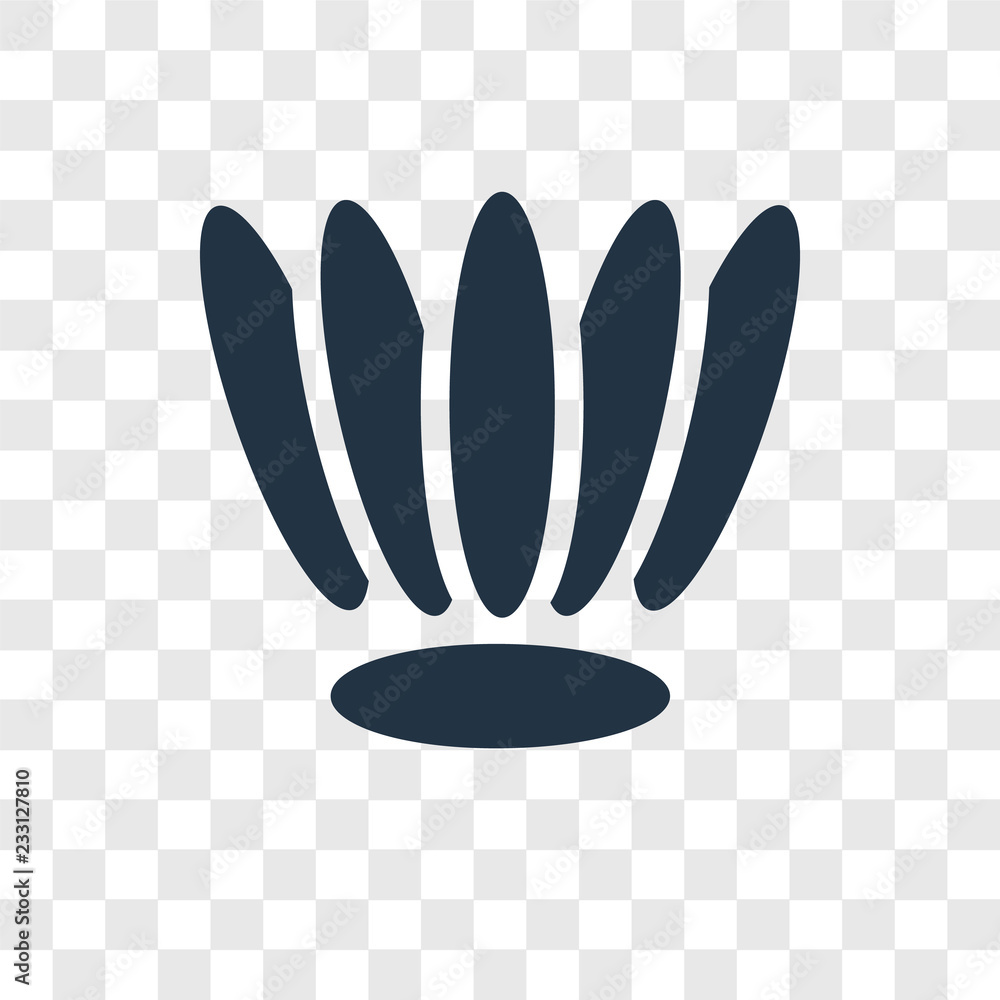 Poster shell vector icon isolated on transparent background, shell transparency logo design