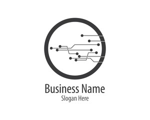 Circuit logo template vector icon illustration