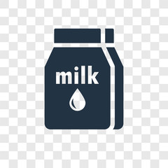 Milk vector icon isolated on transparent background, Milk transparency logo design