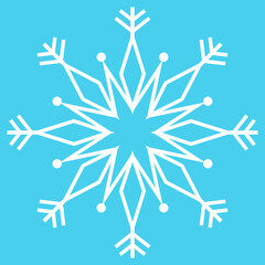 White Crystal of snow silhouette