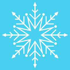White Crystal of snow silhouette