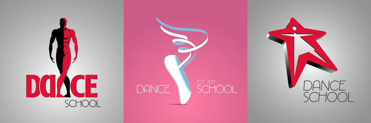 Fototapeta premium Vector logo, symbol set for dance studio