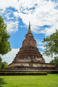 UNESCO World Heritage site Wat Chana Songkhram in Sukhothai.