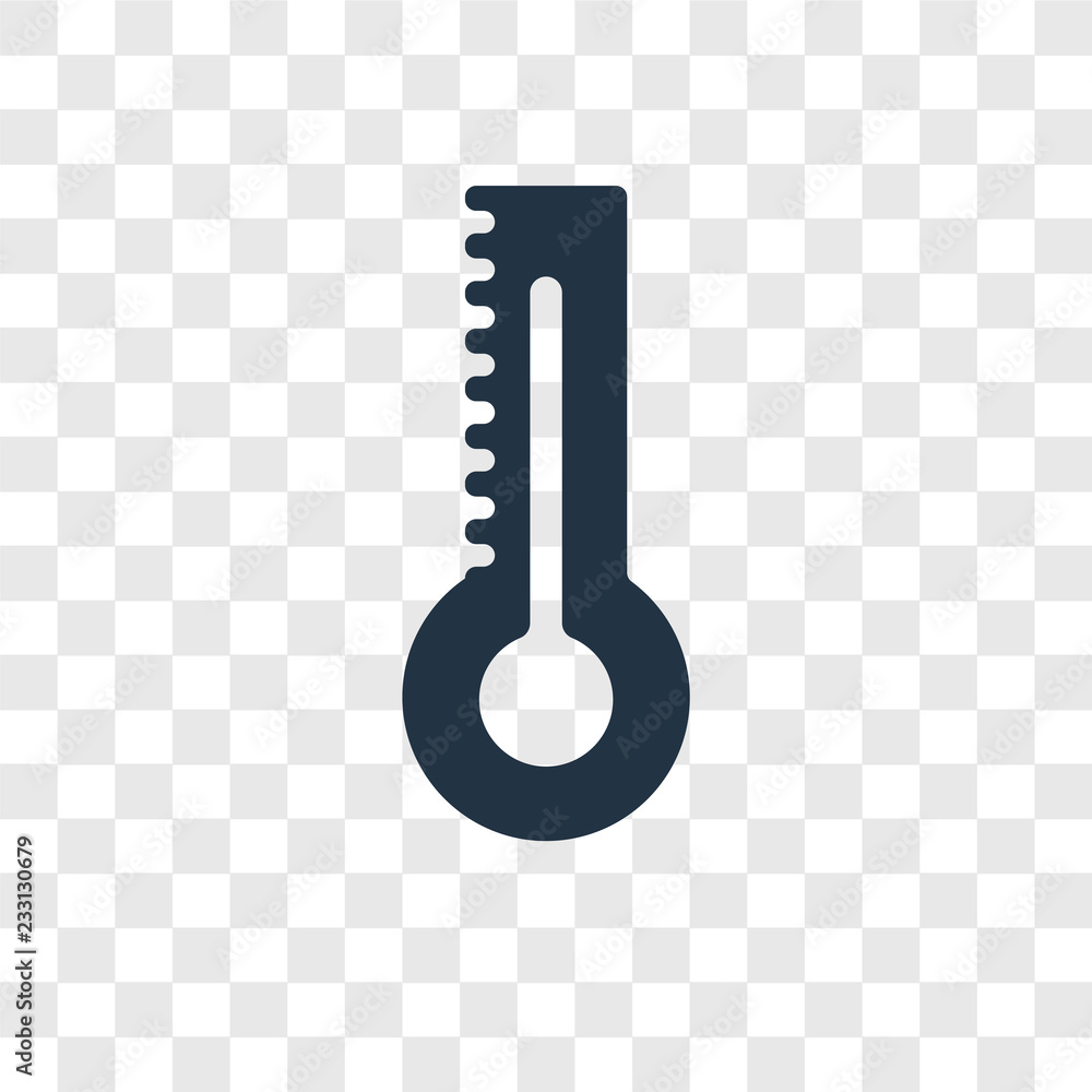 Poster thermometer vector icon isolated on transparent background, thermometer transparency logo design