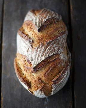A loaf of artisan sourdough bread