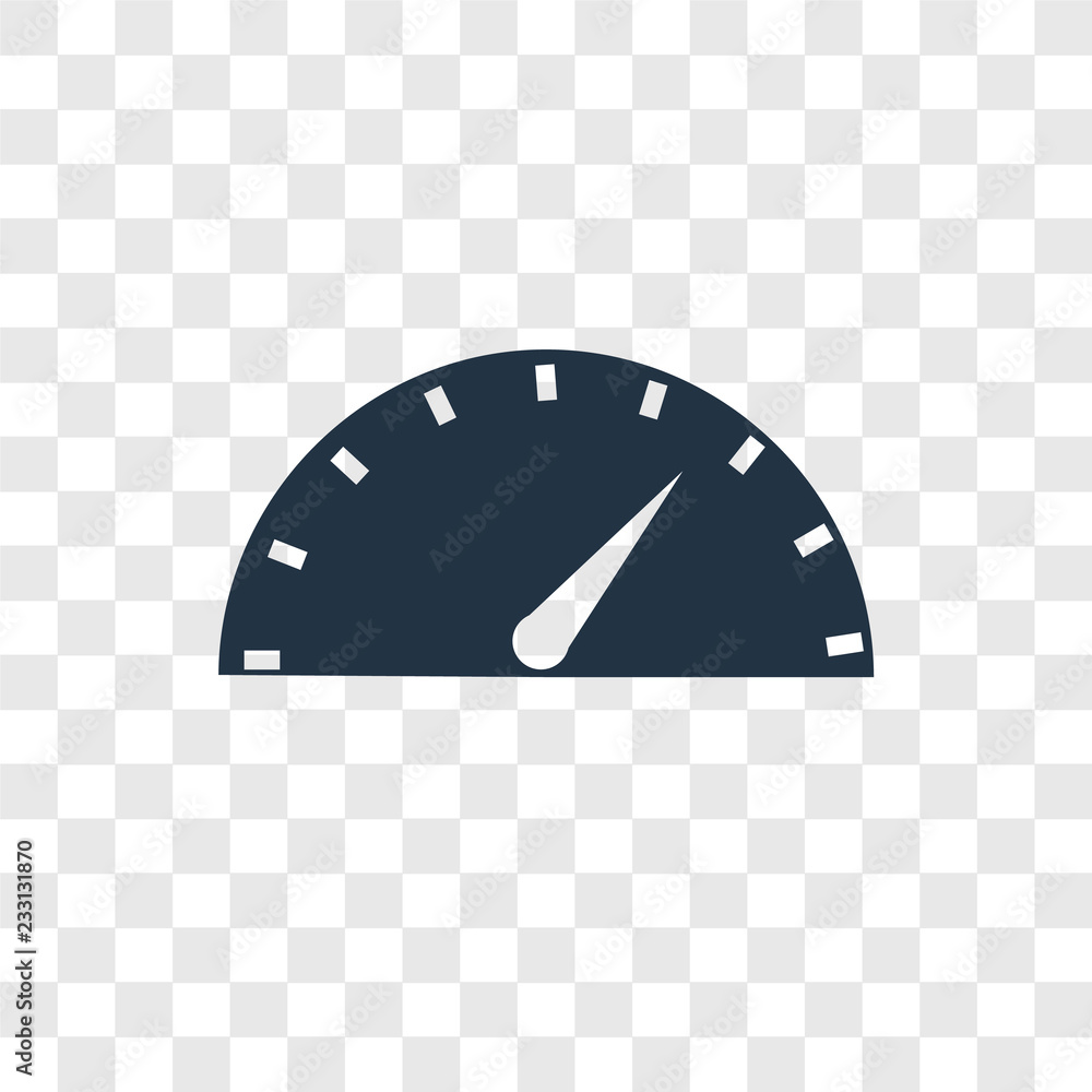 Poster speedometer vector icon isolated on transparent background, speedometer transparency logo design
