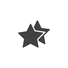 Two star vector icon. filled flat sign for mobile concept and web design. Bookmark stars simple solid icon. Rating symbol, logo illustration. Pixel perfect vector graphics