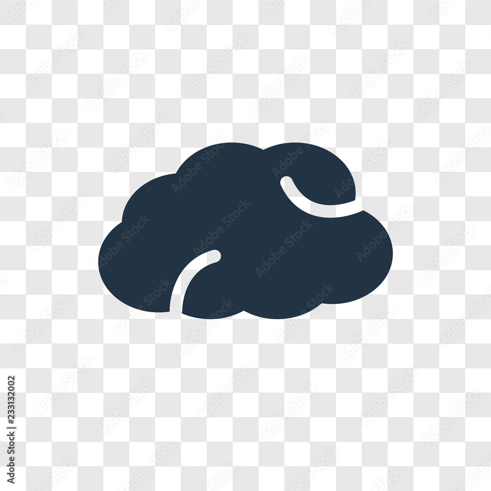 Poster cloud vector icon isolated on transparent background, cloud transparency logo design