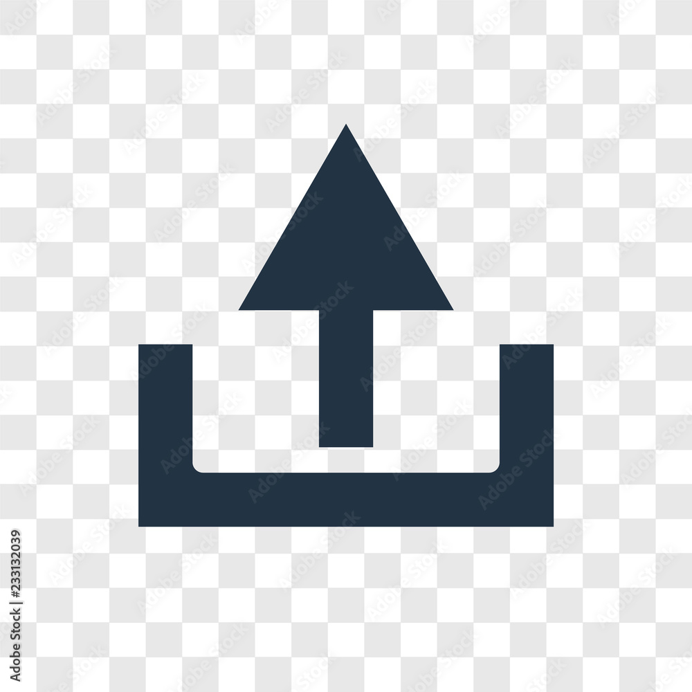 Poster upload vector icon isolated on transparent background, upload transparency logo design