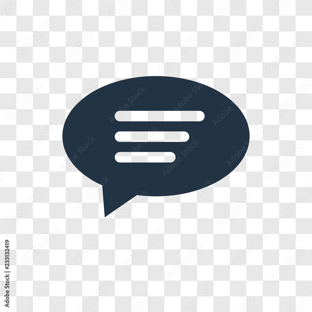 Poster chat vector icon isolated on transparent background, chat transparency logo design