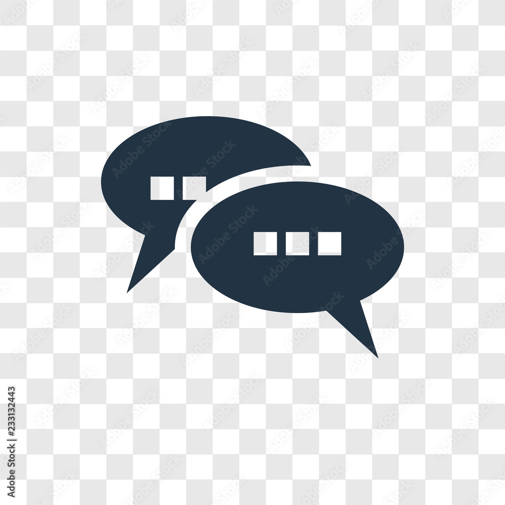 Poster chat vector icon isolated on transparent background, chat transparency logo design