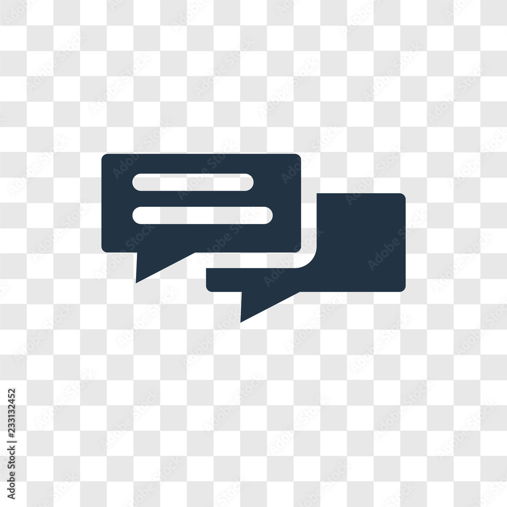 Poster chat vector icon isolated on transparent background, chat transparency logo design