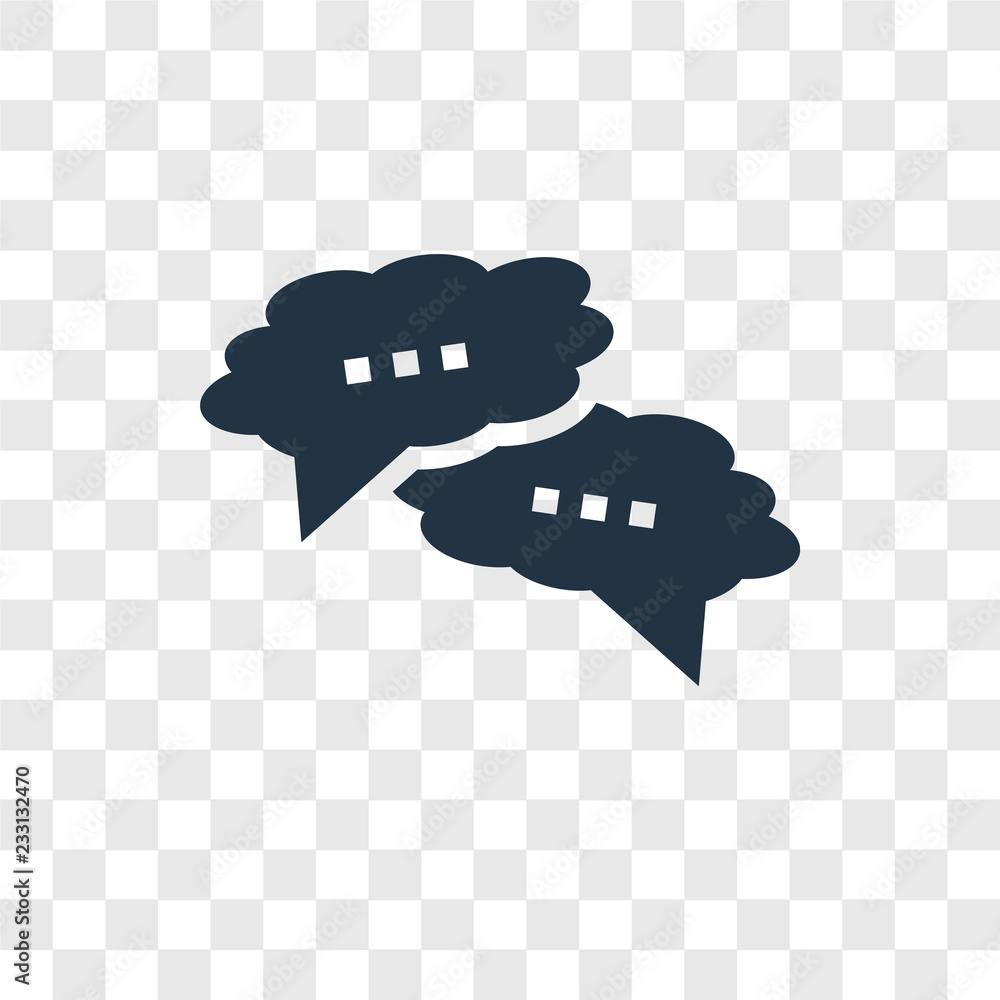 Poster chat vector icon isolated on transparent background, chat transparency logo design
