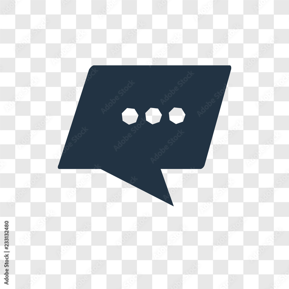 Poster chat vector icon isolated on transparent background, chat transparency logo design