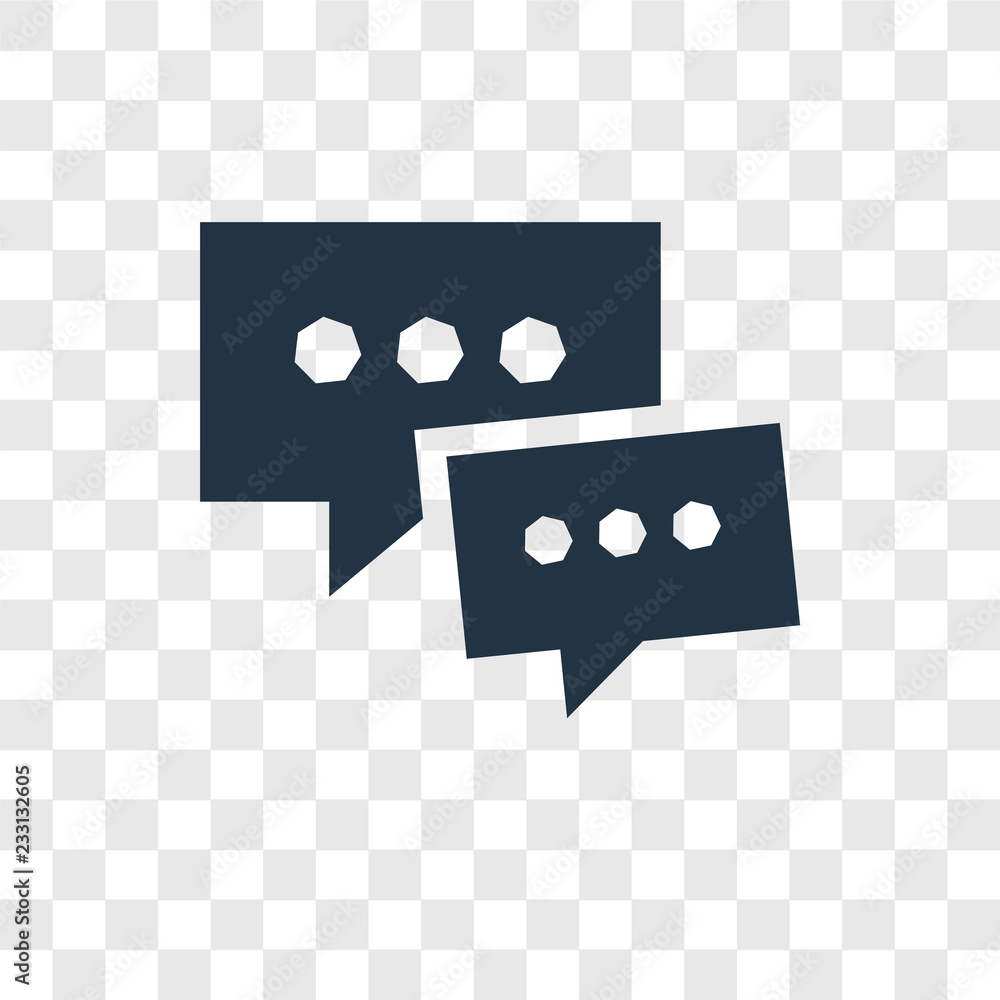 Poster chat vector icon isolated on transparent background, chat transparency logo design