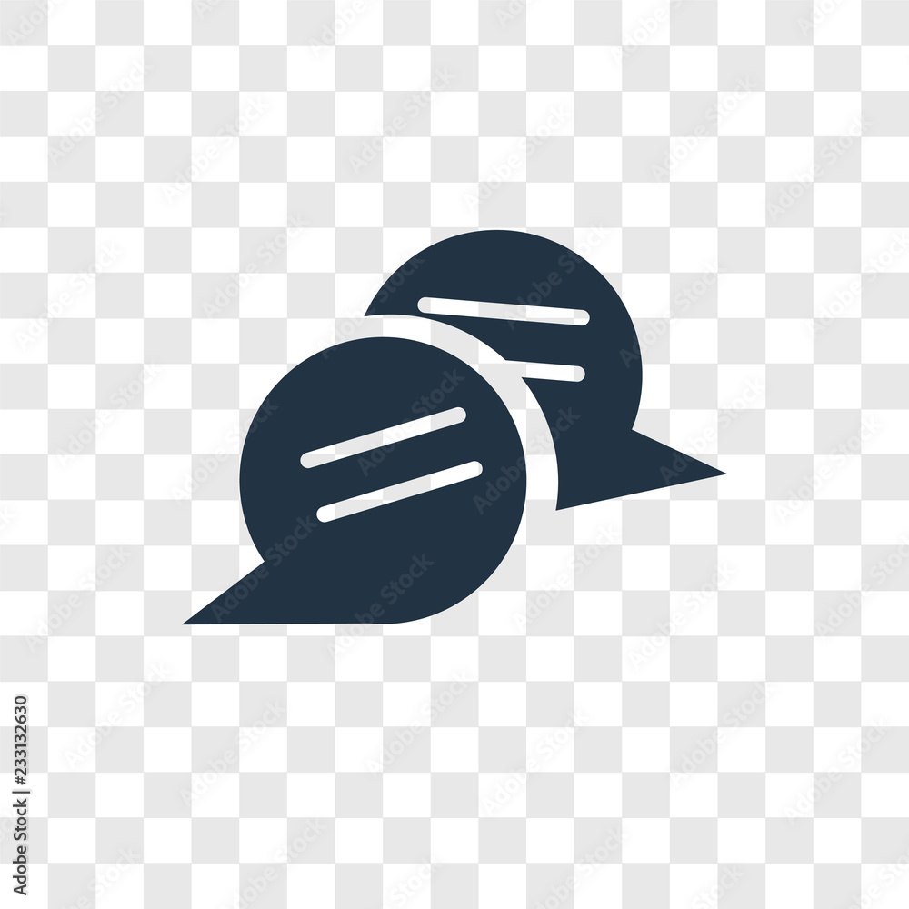 Poster chat vector icon isolated on transparent background, chat transparency logo design