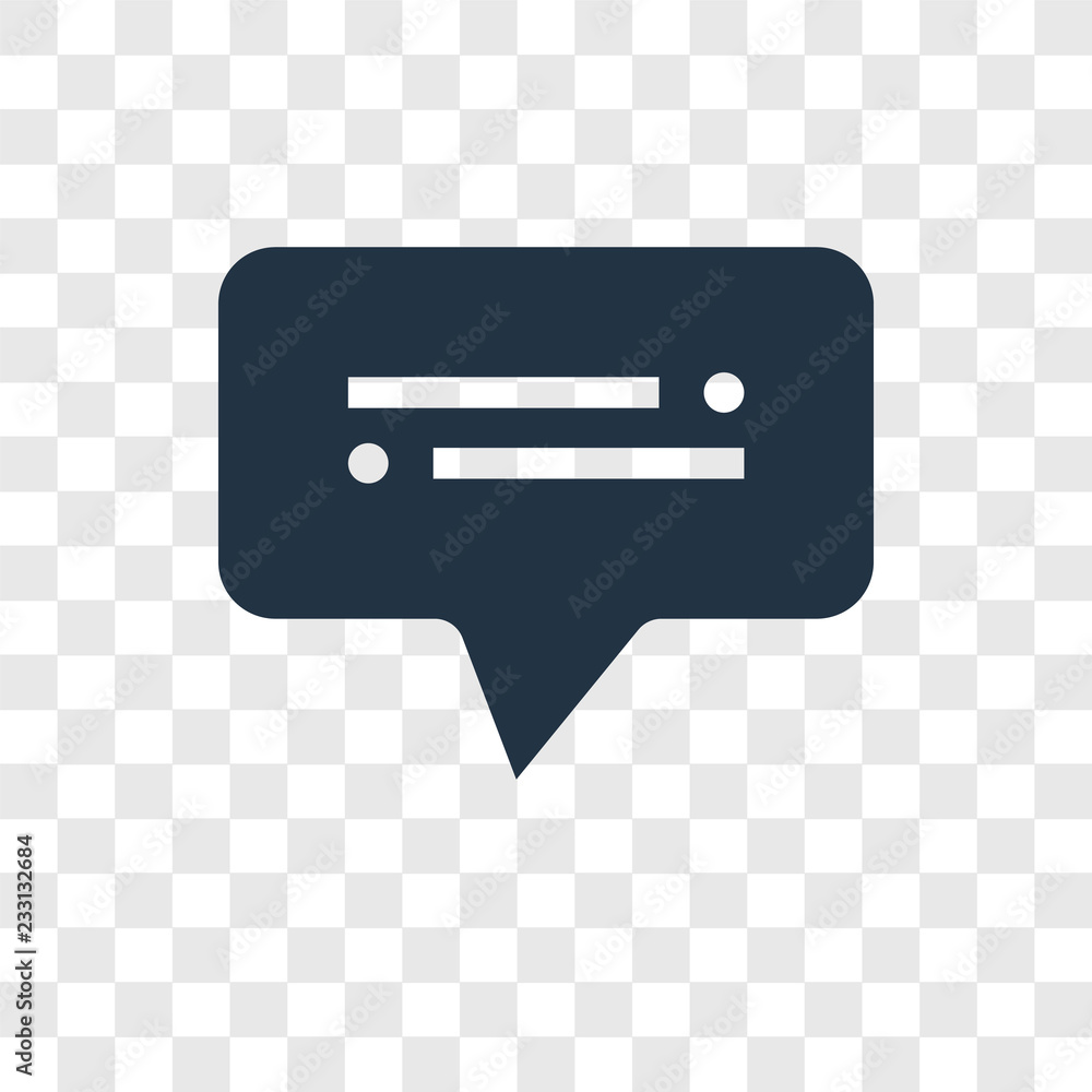 Poster chat vector icon isolated on transparent background, chat transparency logo design