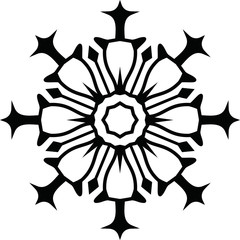 Crystal of snow silhouette