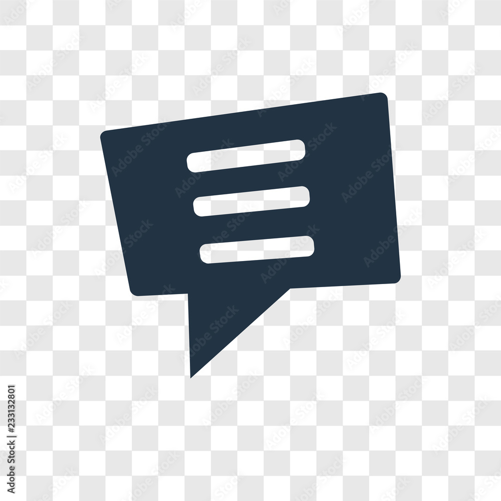 Poster chat vector icon isolated on transparent background, chat transparency logo design