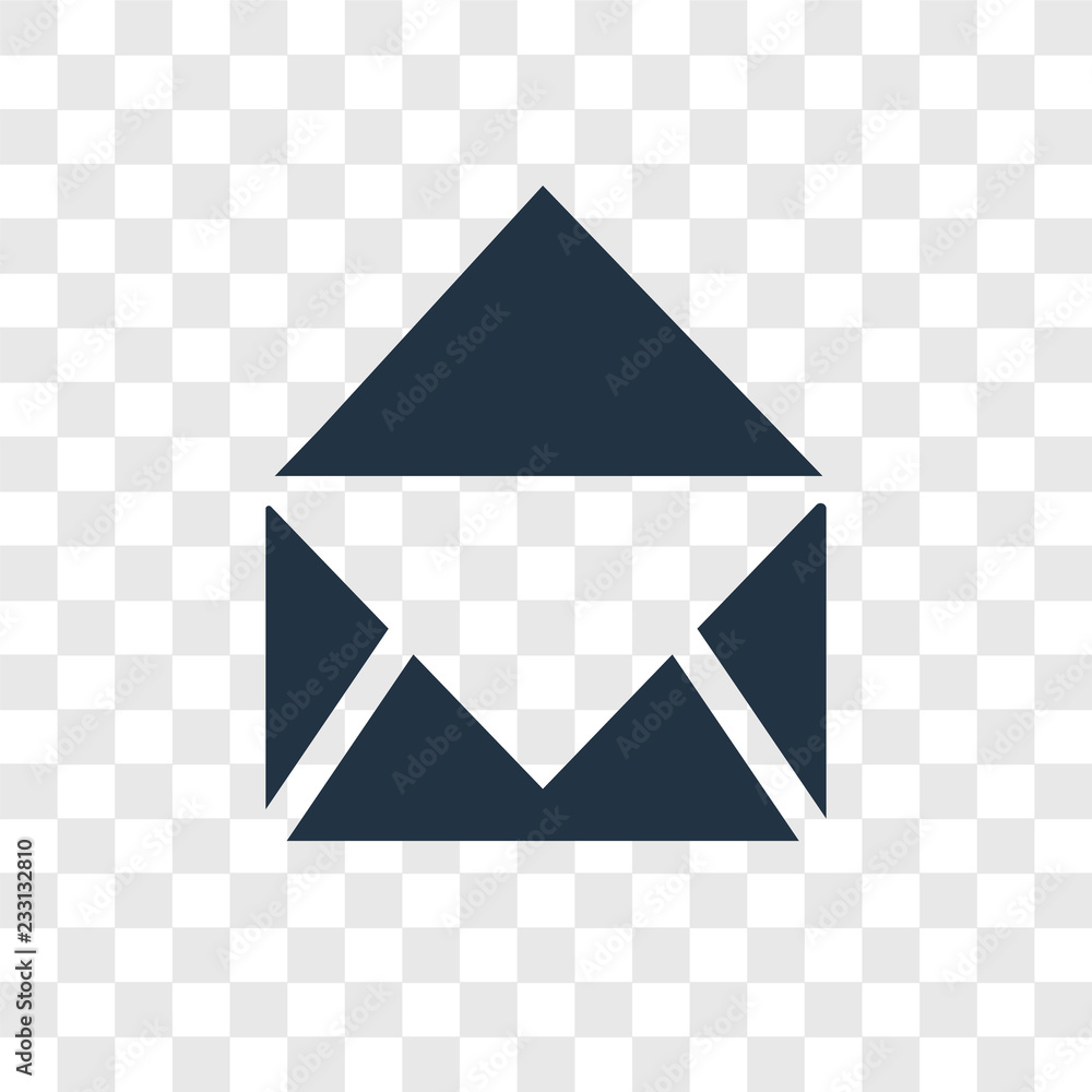 Poster mail vector icon isolated on transparent background, mail transparency logo design