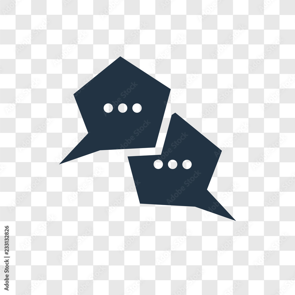 Poster chat vector icon isolated on transparent background, chat transparency logo design