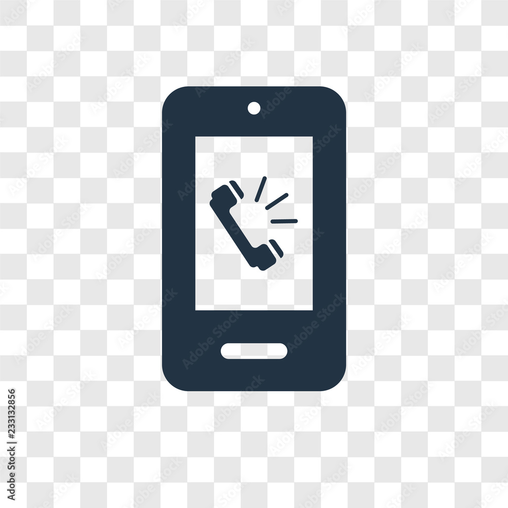 Poster phone call vector icon isolated on transparent background, phone call transparency logo design
