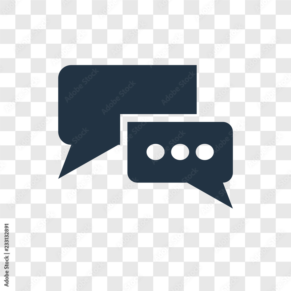 Poster chat vector icon isolated on transparent background, chat transparency logo design