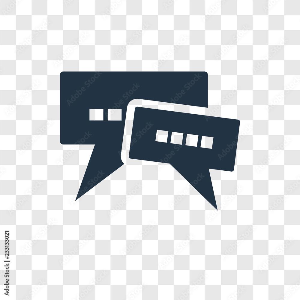 Poster chat vector icon isolated on transparent background, chat transparency logo design
