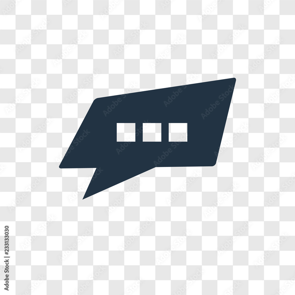 Poster chat vector icon isolated on transparent background, chat transparency logo design