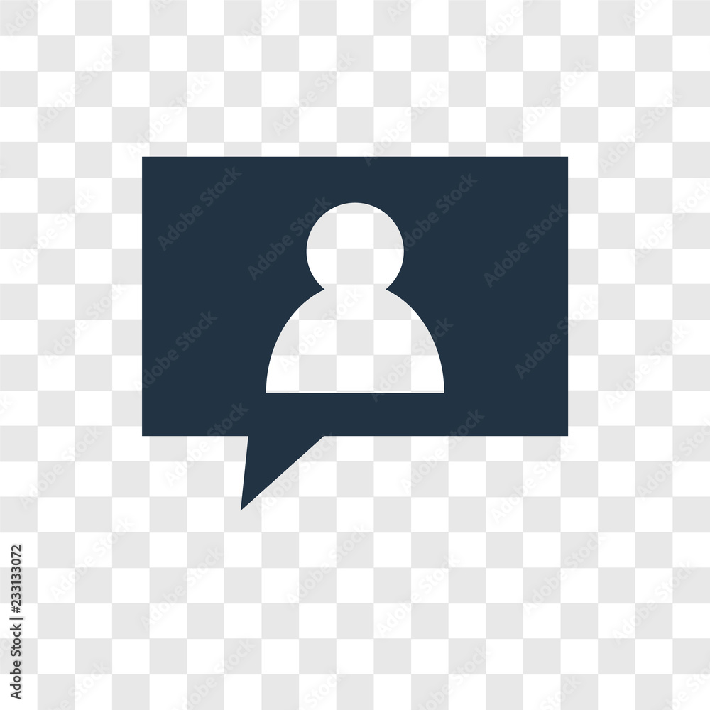 Poster chat vector icon isolated on transparent background, chat transparency logo design