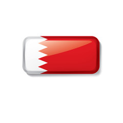 Bahrain flag, vector illustration on a white background